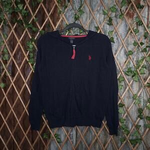 Small - Vintage Y2K U.s. polo assn. knit 2000s zip hoodie